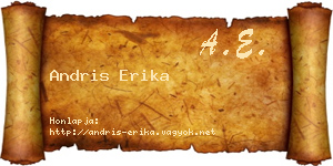 Andris Erika névjegykártya